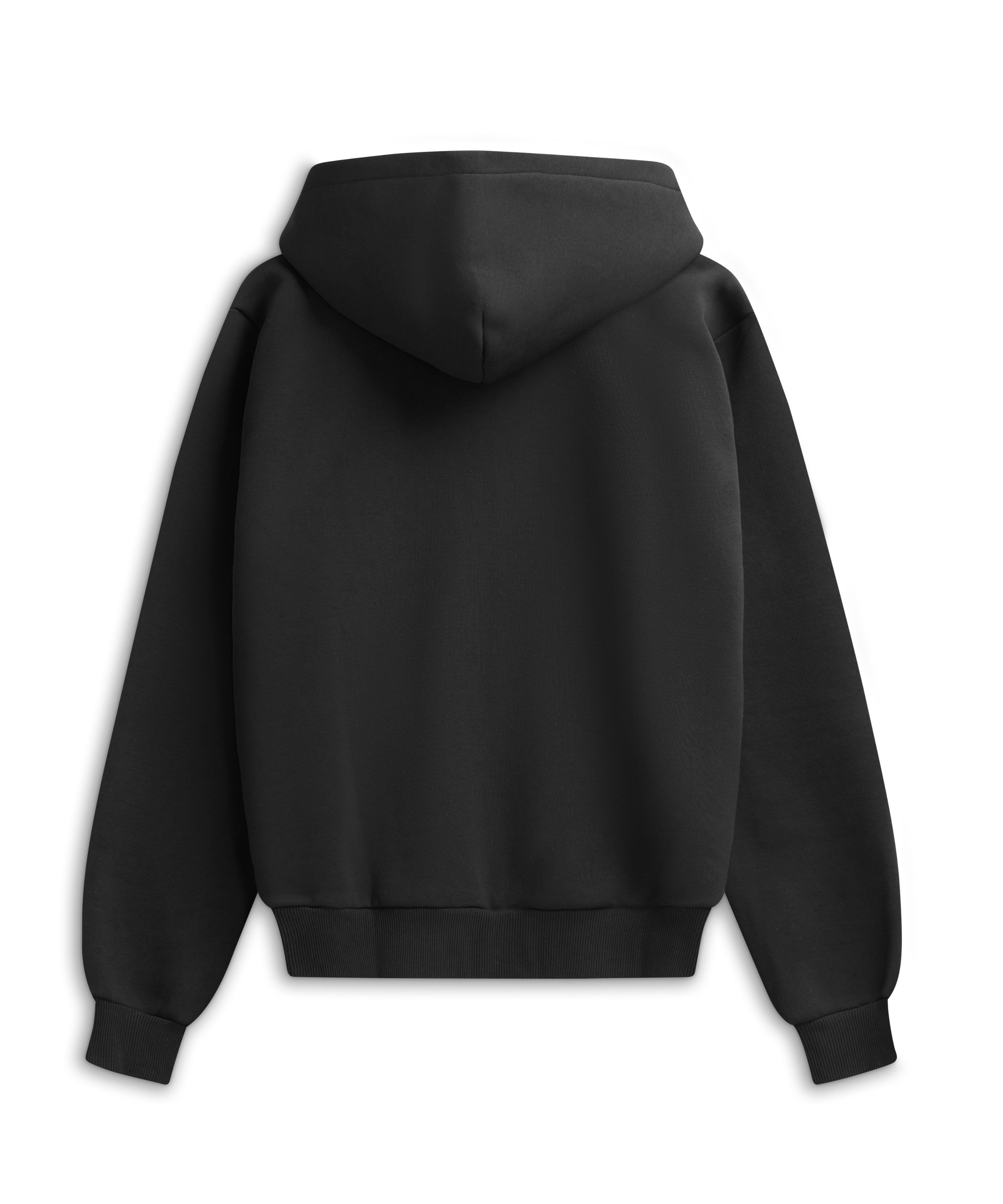 M. Varsity Zip Hoodie - Jet Black